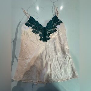 Ginia Green Lace Silk Camisole